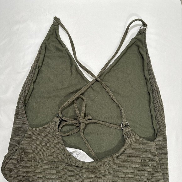 NWT $90 Billabong [ XL ] No Hurry Textured Rib One-Piece Swimsuit in Green #5666 - Picture 9 of 13